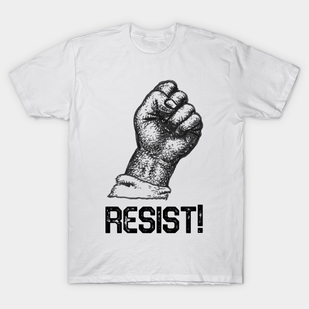 resist raised fist tshirt
