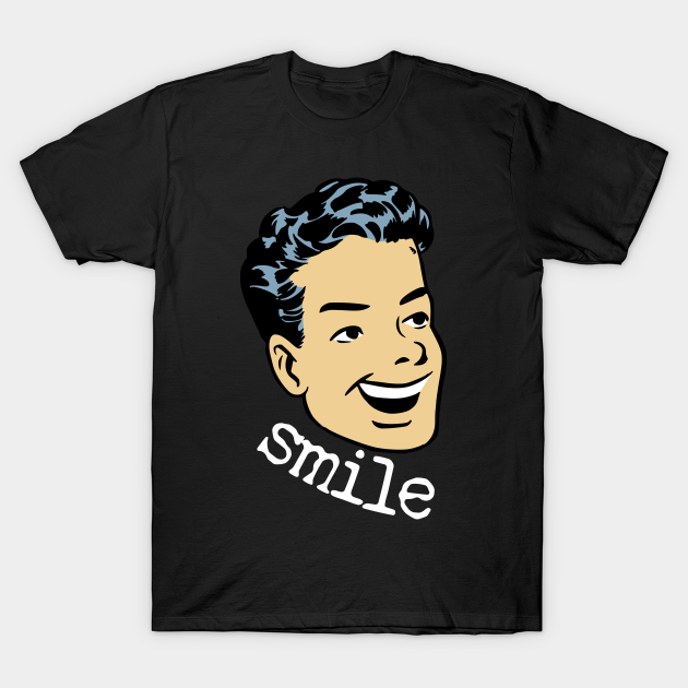 Smile Vintage Comic Cartoon Face with Curly Hair T-Shirt