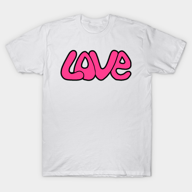 Pink Love 60’s Hippie Design T-Shirt