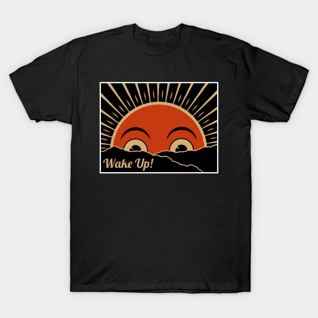 Wake Up Orange Sun Rays Illustration T-Shirt